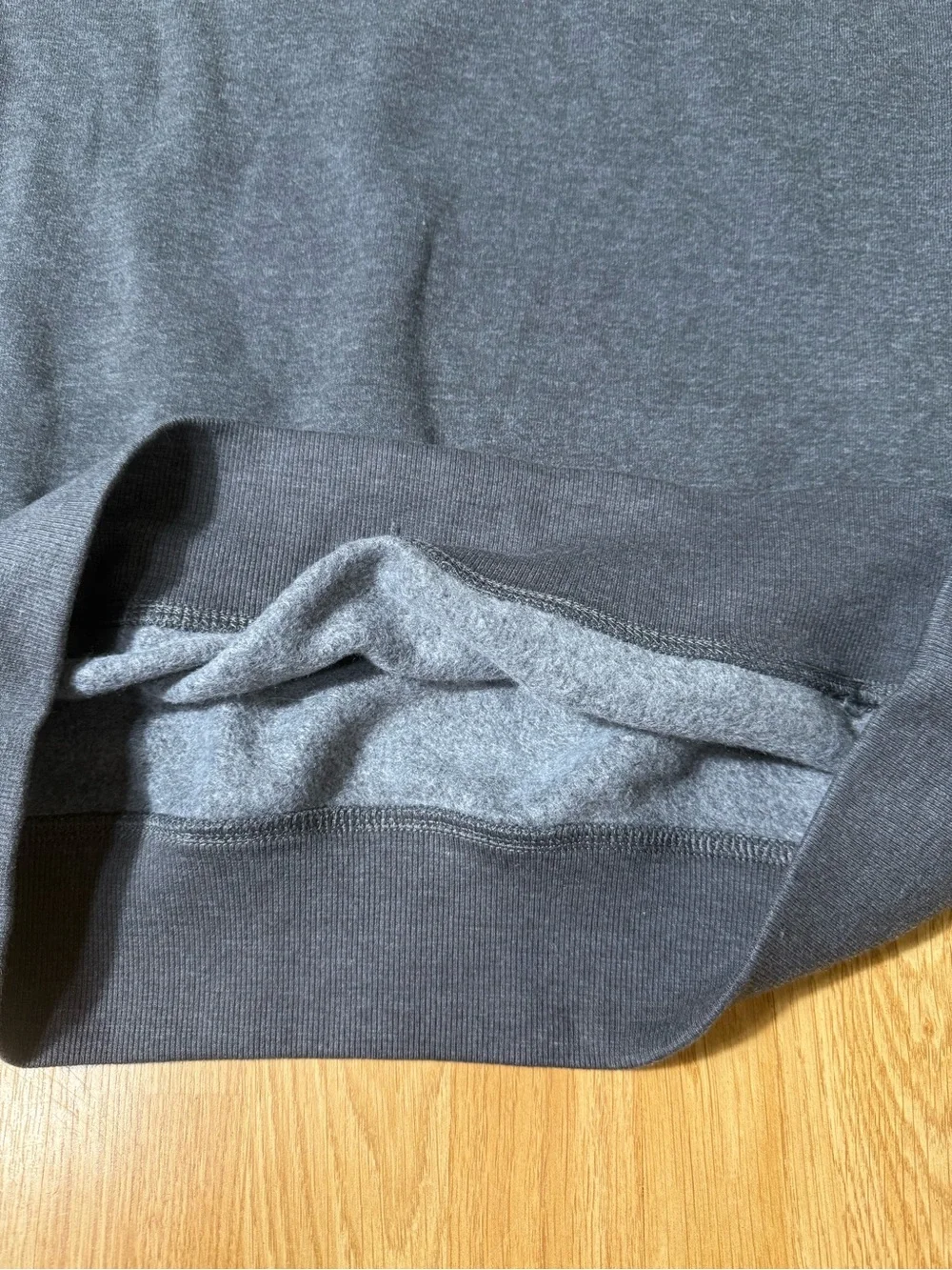 Champion Men’s Crewneck Sweatshirt in Charcoal Gray with Red Accent - Size M